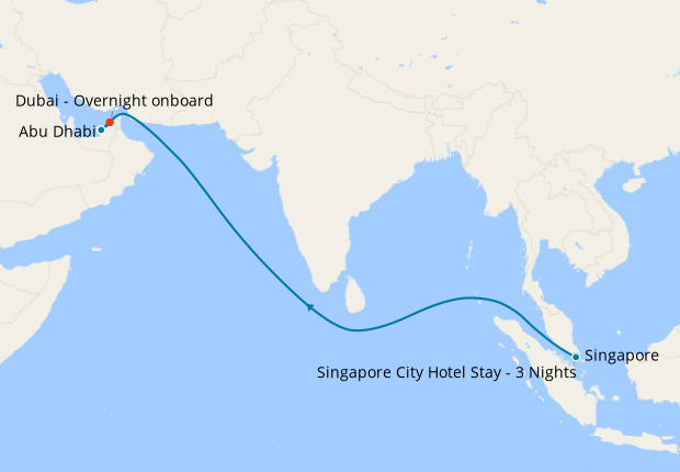 Singapore, Malaysia & Sri Lanka to Dubai with Stay