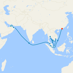 Dubai, Oman, Sri Lanka & Southeast Asia to Hong Kong with Stays