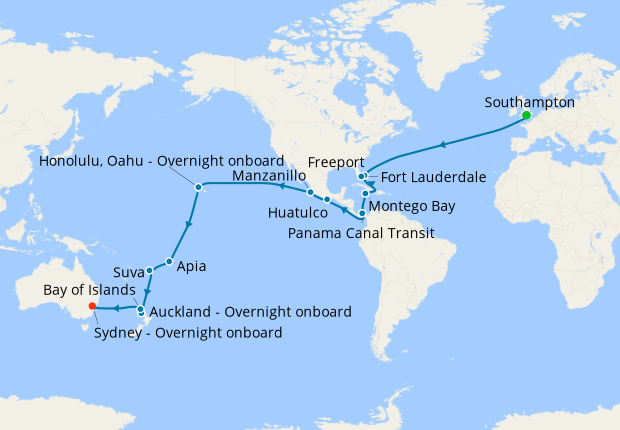 sydney to southampton cruise 2023