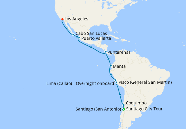 Santiago Stay & South American Voyage to Mexico & Los Angeles