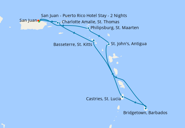 Southern Caribbean from San Juan with Stay, 23 February 2023 | 11 Nt