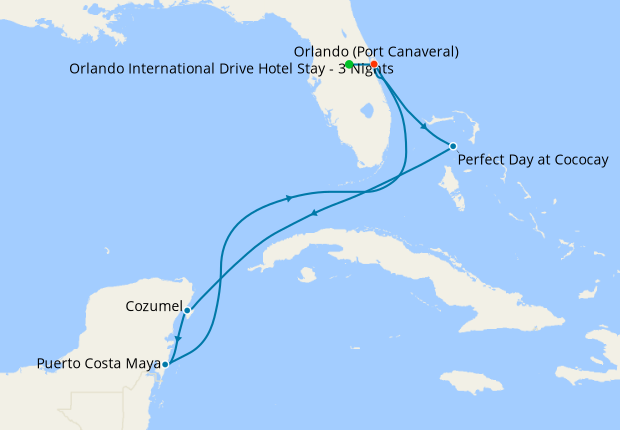 Western Caribbean & Perfect Day from Port Canaveral with Stay