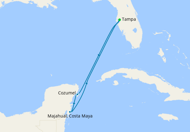 costa maya and cozumel map