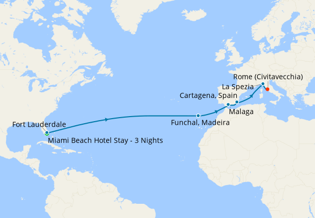 transatlantic cruise from florida to rome