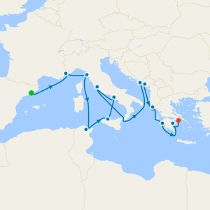 Mediterranean Rivieras & Aegean Gems from Barcelona to Athens