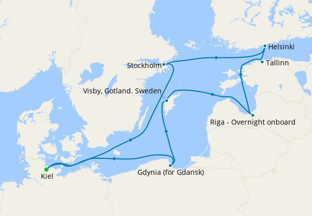 Baltic Cities & St. Petersburg from Kiel