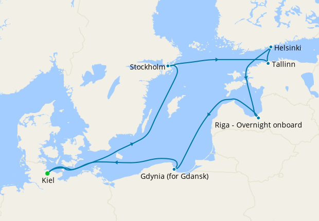 Baltic Cities & St. Petersburg from Kiel