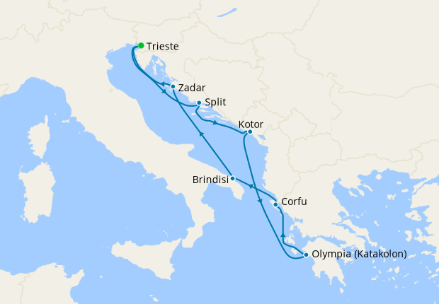 Italy, Croatia, Montenegro & Greece from Venice