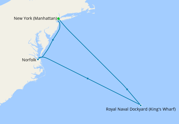 Bermuda & Atlantic Coast Round-Trip from New York