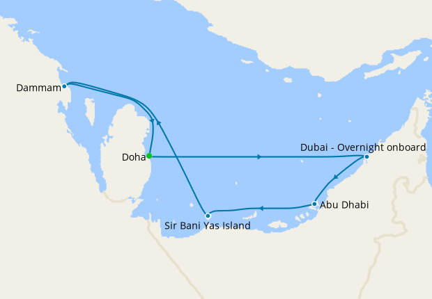 Qatar, United Arab Emirates & Saudi Arabia from Doha
