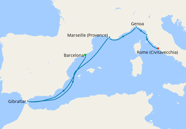 cruise from barcelona to rome