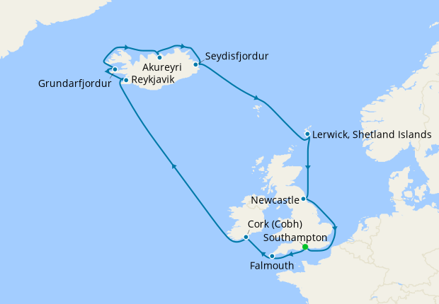 iceland cruise from southampton 2023