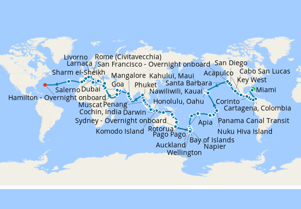 Navigate the World - 2024 World Cruise - Miami Roundtrip, 5 January 