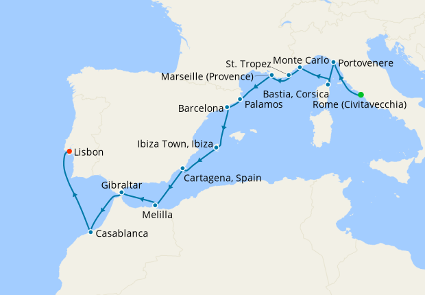 Iberia & the Mediterranean from Rome