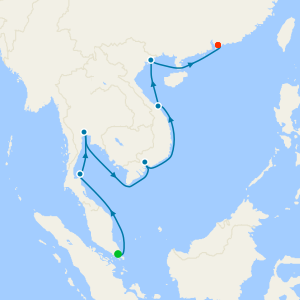 Asia from Singapore to Hong Kong