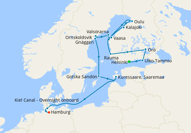 Northern Europe & British Isles from Helsinki
