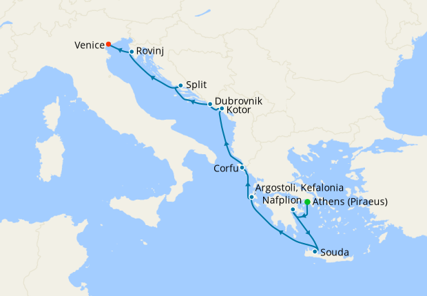 Mediterranean from Athens to Venice