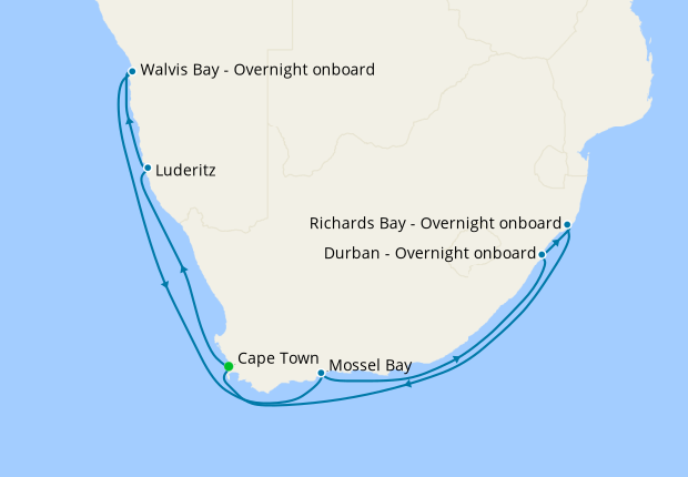 Africa & Indian Ocean - Cape Town Roundtrip