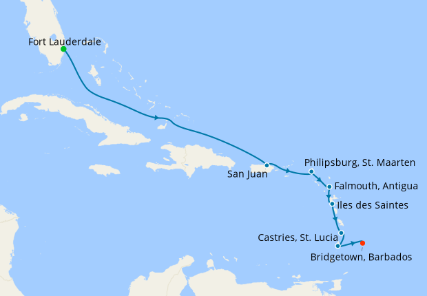 Caribbean & Central America from Fort Lauderdale to Bridgetown