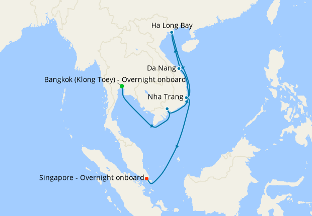 Asia from Bangkok (Klong Toey) to Singapore
