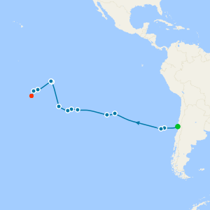 South Pacific Islands from Valparaiso to Papeete (Tahiti)