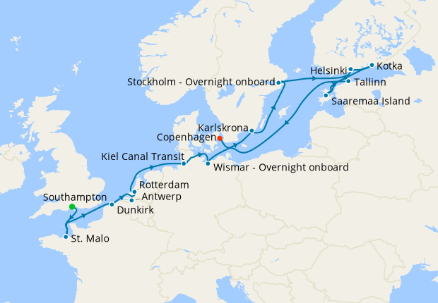 Crests of the North Sea Coast - Southampton to Copenhagen