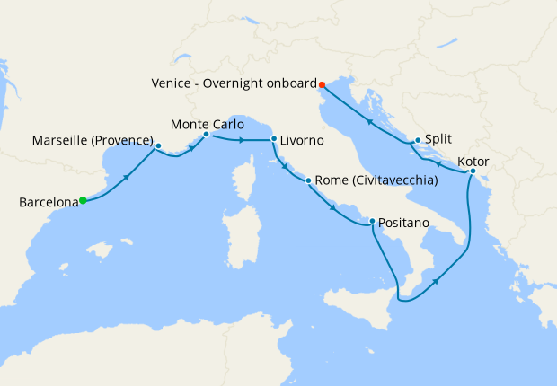 Stunning Strait of Messina - Barcelona to Venice