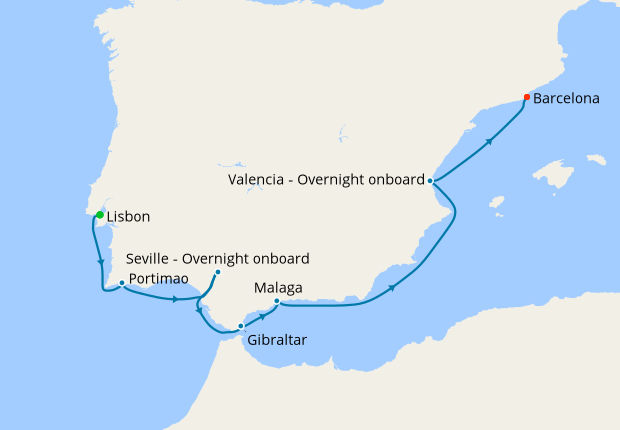 Spain Intensive Voyage from Lisbon to Barcelona