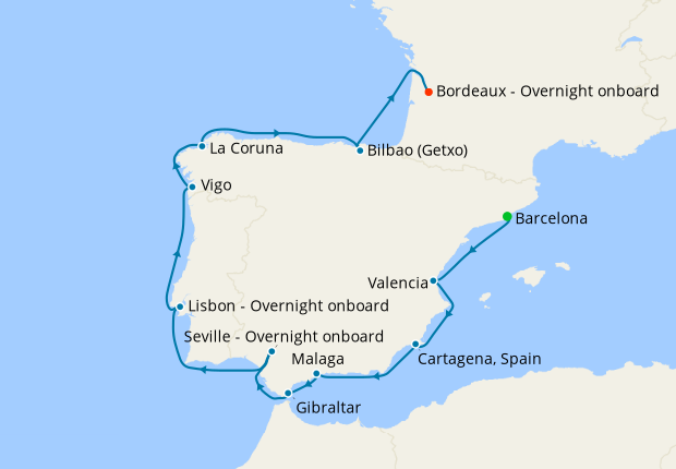 cruise from barcelona to bordeaux