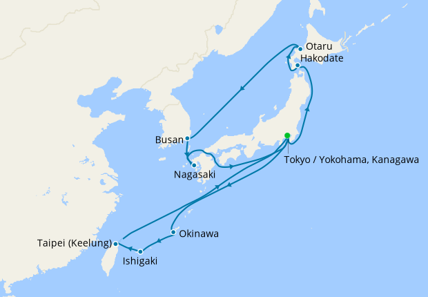 Southern Islands & Hokkaido from Tokyo