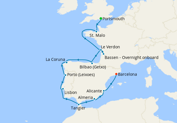 French & Iberian Celebration from Portsmouth to Barcelona