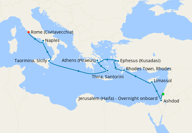 Holy Land & Aegean Majesty from Haifa to Rome