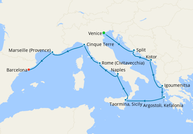 Adriatic & Italian Tableau from Venice to Barcelona