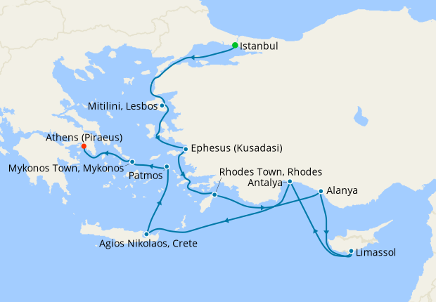 Greek Isles & Turkish Riviera from Istanbul to Athens