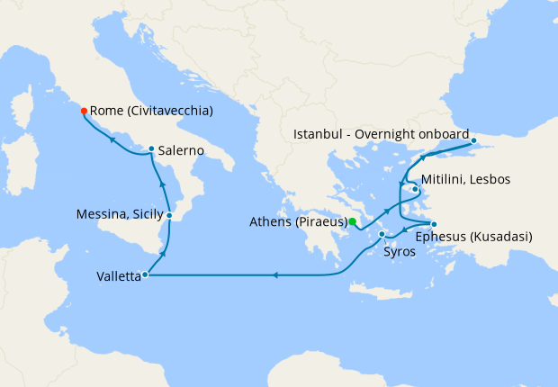 Aegean & Italian Gems from Athens to Rome