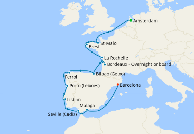 Allure of France & Iberia from Amsterdam to Barcelona