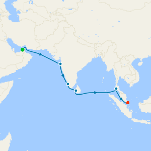 India, Sri Lanka & Thailand from Dubai to Singapore