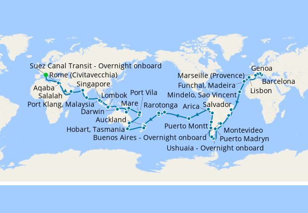 MSC World Cruise from Rome