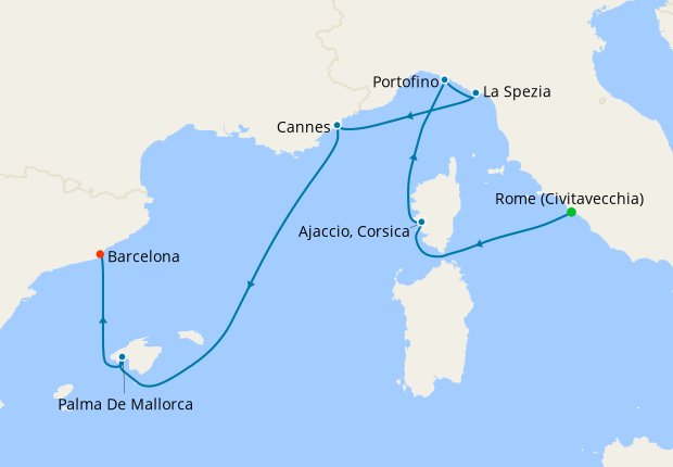 Spain, France & Italy from Rome