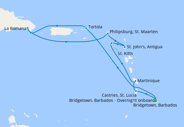 Eastern Caribbean From Barbados Pando Cruises 16th February 2024 Planet Cruise