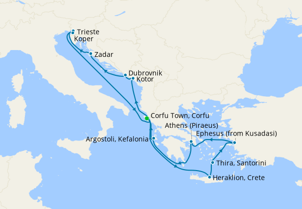 Aegean Shores & Adriatic Explorer from Corfu