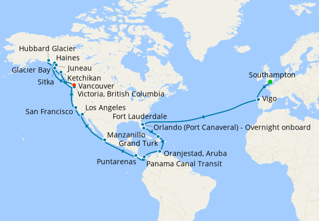 *NEW* Panama Canal & Alaska from Southampton to Vancouver