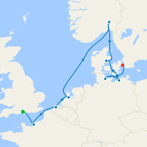 France, Germany & Norway to Copenhagen from Southampton