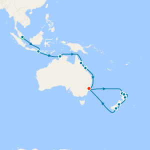 Singapore, Bali, Australia & New Zealand to Sydney with Stays