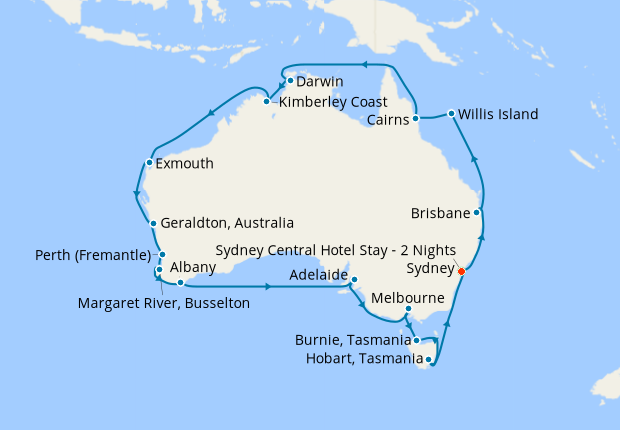 circumnavigate australia cruise 2025