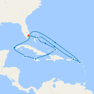 Eastern & Western Caribbean Adventurer from Ft. Lauderdale With Miami Beach Stay