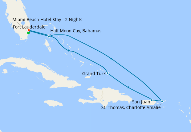 Eastern Caribbean from Ft. Lauderdale with Stay