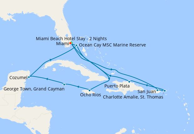 Caribbean Explorer from Miami with Stay