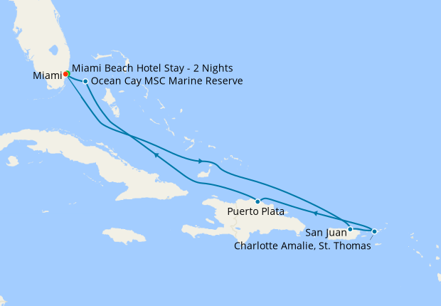 Eastern Caribbean from Miami with Stay