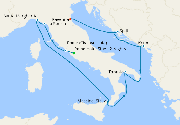 Best of Eastern Mediterranean from Rome with Stay
